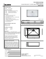 Preview for 1 page of Blanco 10 Super Single Bowl Undermount 513-686 Specifications