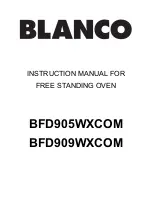 Blanco BFD905WXCOM Instruction Manual preview