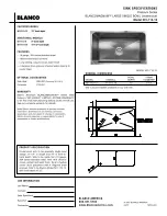 Preview for 1 page of Blanco Large Single Bowl Undermount 501-113-12 Specifications