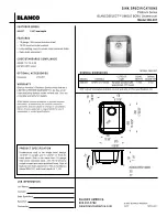 Preview for 1 page of Blanco Single Bowl Undermount 509-337 Specifications