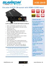 Preview for 1 page of Blankom ADE-264B Quick Start Manual