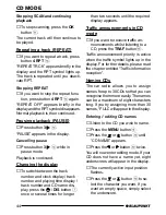 Preview for 18 page of Blaupunkt CASABLANCA Casablanca CD51 Operating Instructions Manual