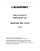 Preview for 2 page of Blaupunkt ENDEAVOUR 101L User Manual