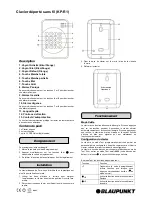 Preview for 7 page of Blaupunkt KP-R1 Manual