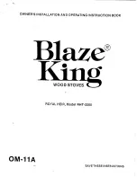 Blaze King RHT-2250 Owner'S Installation And Operation Instruction Book preview