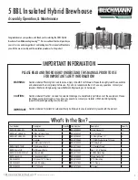 Blichmann Engineering 5 BBL Insulated Hybrid Brewhouse Assembly Operation Maintenance Manual preview