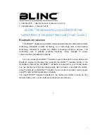 Preview for 1 page of Blinc Bluetooth Compatible Helmet User Manual