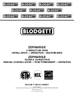 Blodgett ZEPHAIRE-E Installation & Operation Manual preview