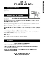 Preview for 16 page of Body Masters AG 1000 Instruction Manual