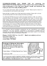 Preview for 2 page of BodyCraft ECT400g Owner'S Manual