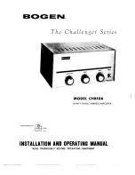 Bogen Challenger CHB10A Installation And Operating Manual preview