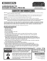 Preview for 2 page of Bogen PM-3000 User Manual