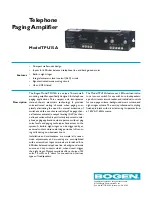 Bogen TPU-15A Technical Specifications preview