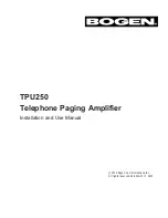 Bogen TPU250 Installation And Use Manual preview