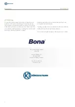 Preview for 2 page of Bona Edge UX Operating And Maintenance Manual