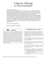 Preview for 2 page of Bosch HDS252U Use And Care Manual