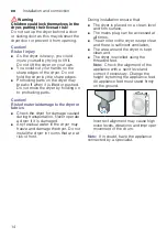 Preview for 14 page of Bosch WTG86260CL Installation And Operating Instructions Manual