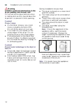 Preview for 14 page of Bosch WTG8640SMA Installation And Operating Instructions Manual