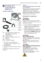 Preview for 13 page of Bosch WTU876BHSN Installation And Operating Instructions Manual