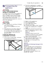 Preview for 61 page of Bosch WTU876BHSN Installation And Operating Instructions Manual