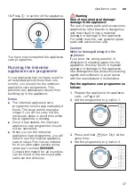 Preview for 47 page of Bosch WTW87660GB Installation And Operating Instructions Manual