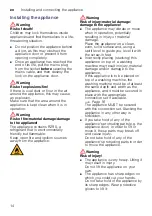 Preview for 14 page of Bosch WTW87F91CH Installation And Operating Instructions Manual