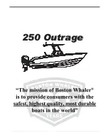 Boston Whaler 250 OUTRAGE Owner'S Manual preview