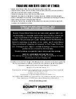 Preview for 19 page of Bounty Hunter PIONEER 505 Owner'S Manual