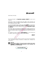 Preview for 3 page of Brandt D3121X Operating And Installation Instructions