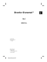 Preview for 3 page of BRAVILOR BONAMAT RLX 131 Operating Instructions Manual