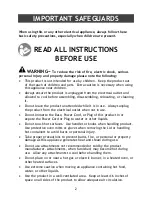 Preview for 2 page of Brentwood Appliances B-191 Operating And Safety Instructions