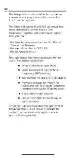 Preview for 20 page of British Telecom Minstrel Plus User Manual