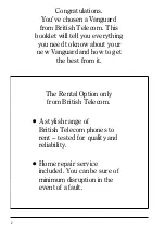 Preview for 4 page of British Telecom VANGUARD User Manual