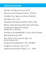 Preview for 5 page of Brookstone Fingerprint Lock User Manual