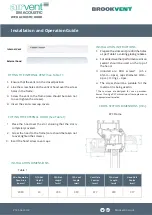 BrookVent AIRVENT SM ACOUSTIC Installation And Operation Manual preview