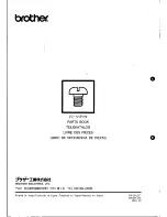 Preview for 112 page of Brother FD3-B256 Parts Manual