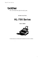 Brother HL-700 Series User Manual preview