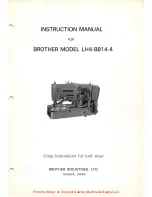 Preview for 1 page of Brother LH4-B814-4 Instruction Manual