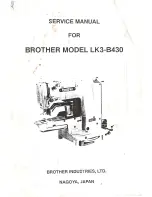 Preview for 1 page of Brother LK3-B430 Service Manual