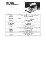 Brother RH-9800 Specifications preview