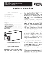 Preview for 1 page of Bryant ERVBBLHA Series Installation Instructions Manual