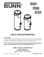 Bunn TDS5 Use & Care Information preview