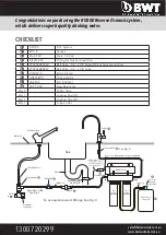 Preview for 2 page of BWT Domestic R.O. System RO300 Installation And Service Manual