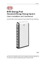 BYD Energy Pod 3kW/7.2kWh AC User'S Installation And Use Manual preview