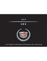 Cadillac 2011 SRX CROSSOVER Personalization Manual preview