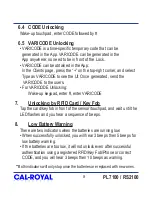 Preview for 10 page of Cal-Royal PL7100 User Manual