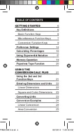 Preview for 4 page of Calculated Industries CONVERSIONCALC PLUS Pocket Reference Manual