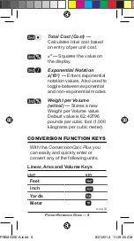 Preview for 9 page of Calculated Industries CONVERSIONCALC PLUS Pocket Reference Manual