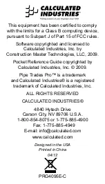 Preview for 22 page of Calculated Industries PIPE TRADES PRO 4095 Pocket Reference Manual