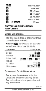 Preview for 22 page of Calculated Industries Tradesman Calc 4400 Pocket Reference Manual